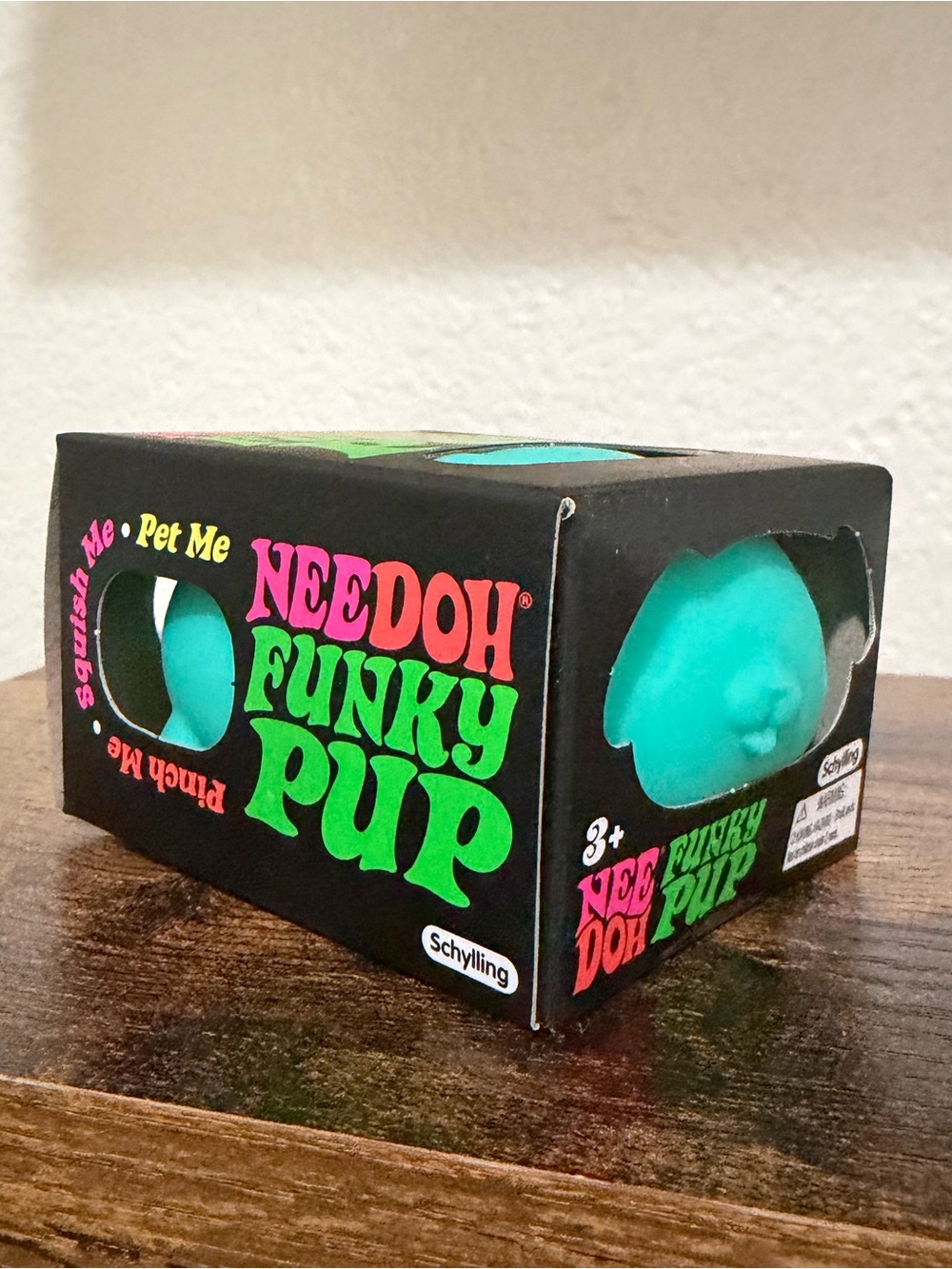 Needoh Genuine Teal Funky Pup Squishy Ball NIB